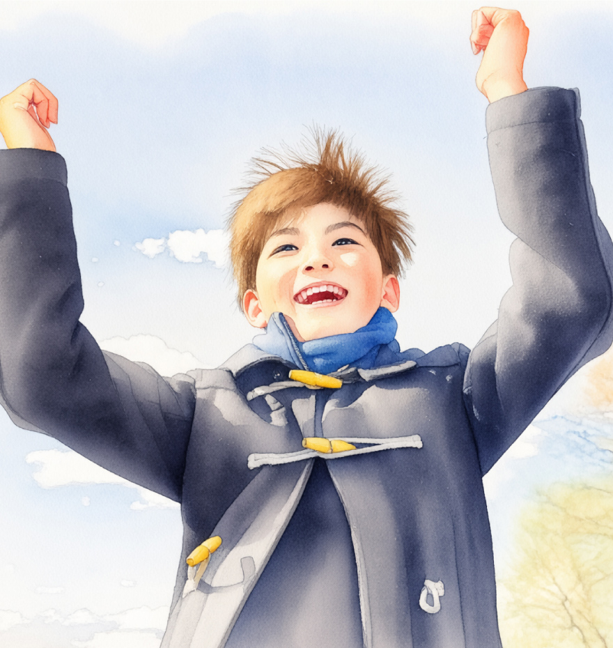 合格して喜ぶ学生のイラスト